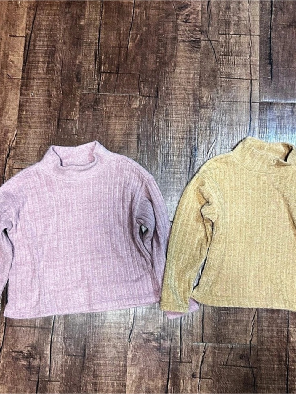Women's Turtleneck Sweater Set in Pink & Yellow
